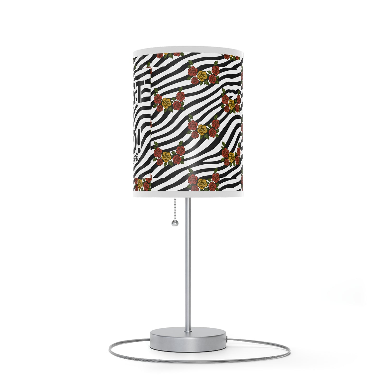 Trust God Table Lamp — Floral Zebra Print Lamp on Stand (Proverbs 3:5-6)