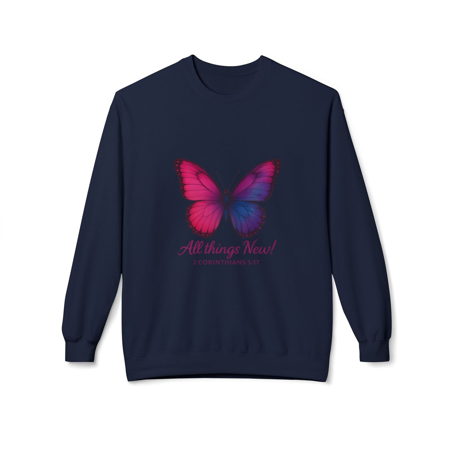 Butterfly Crewneck Sweatshirt - Inspirational Gift, Fleece Pullover