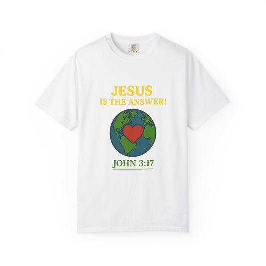 Christian Faith Tee 'Jesus is the Answer!' John 3:17