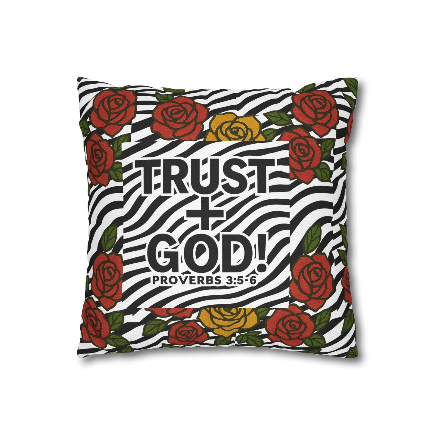 Trust God Floral Pillowcase, Decorative Pillow Cover