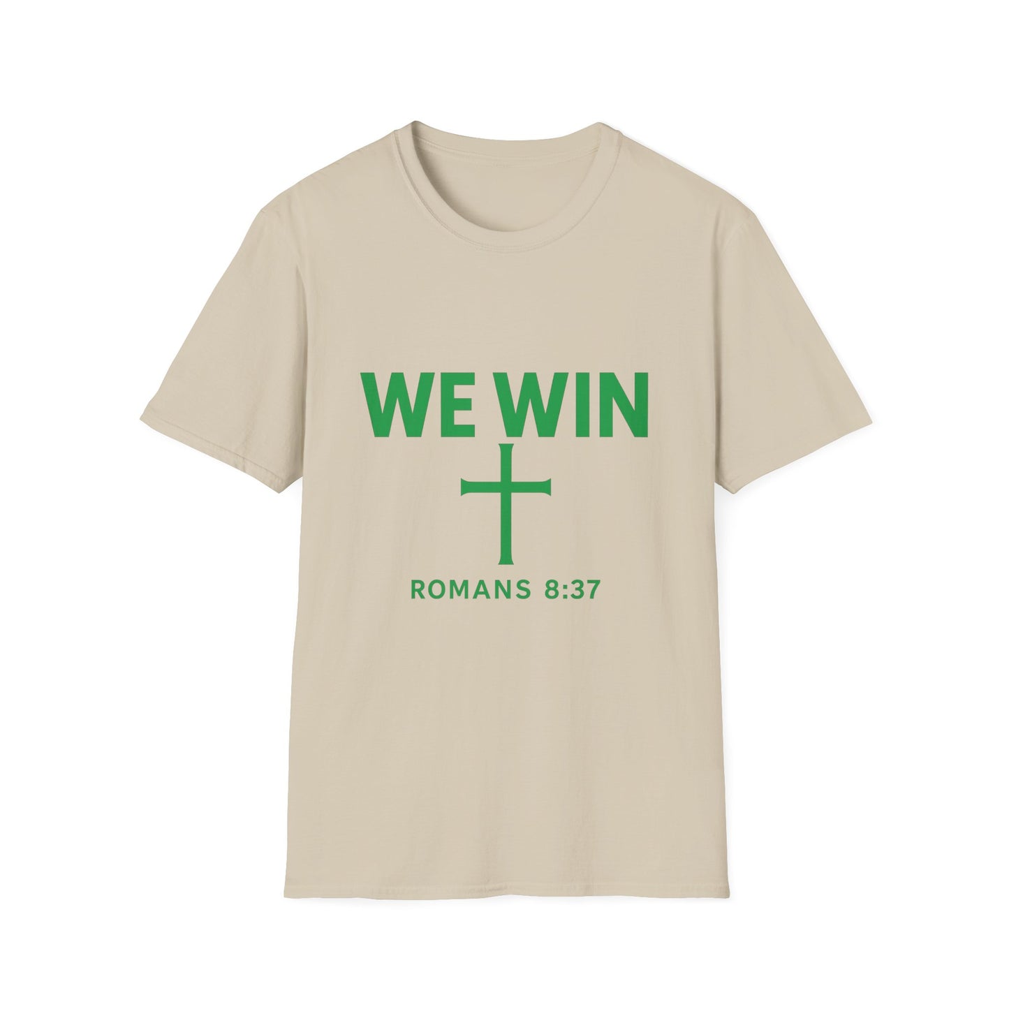 Faith-Inspired T-Shirt - 'We Win' Romans 8:37 Christian Tee