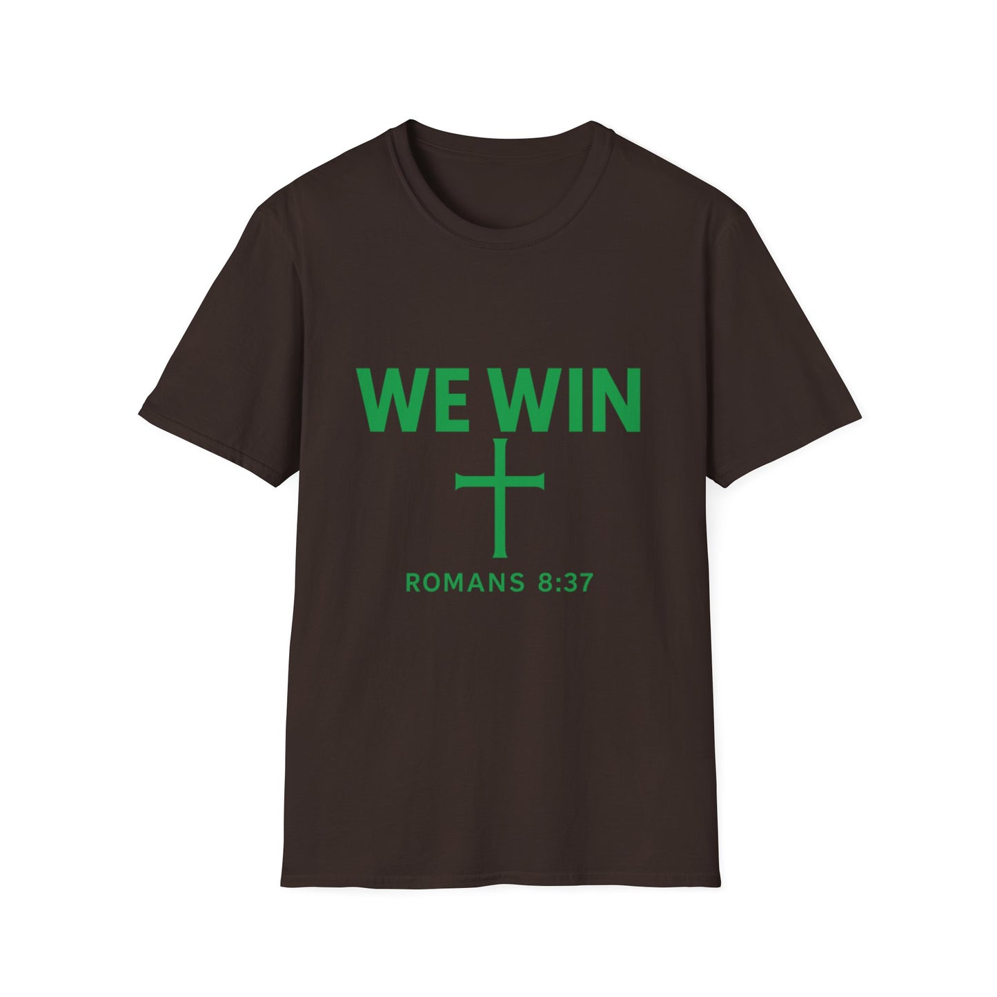 Faith-Inspired T-Shirt - 'We Win' Romans 8:37 Christian Tee