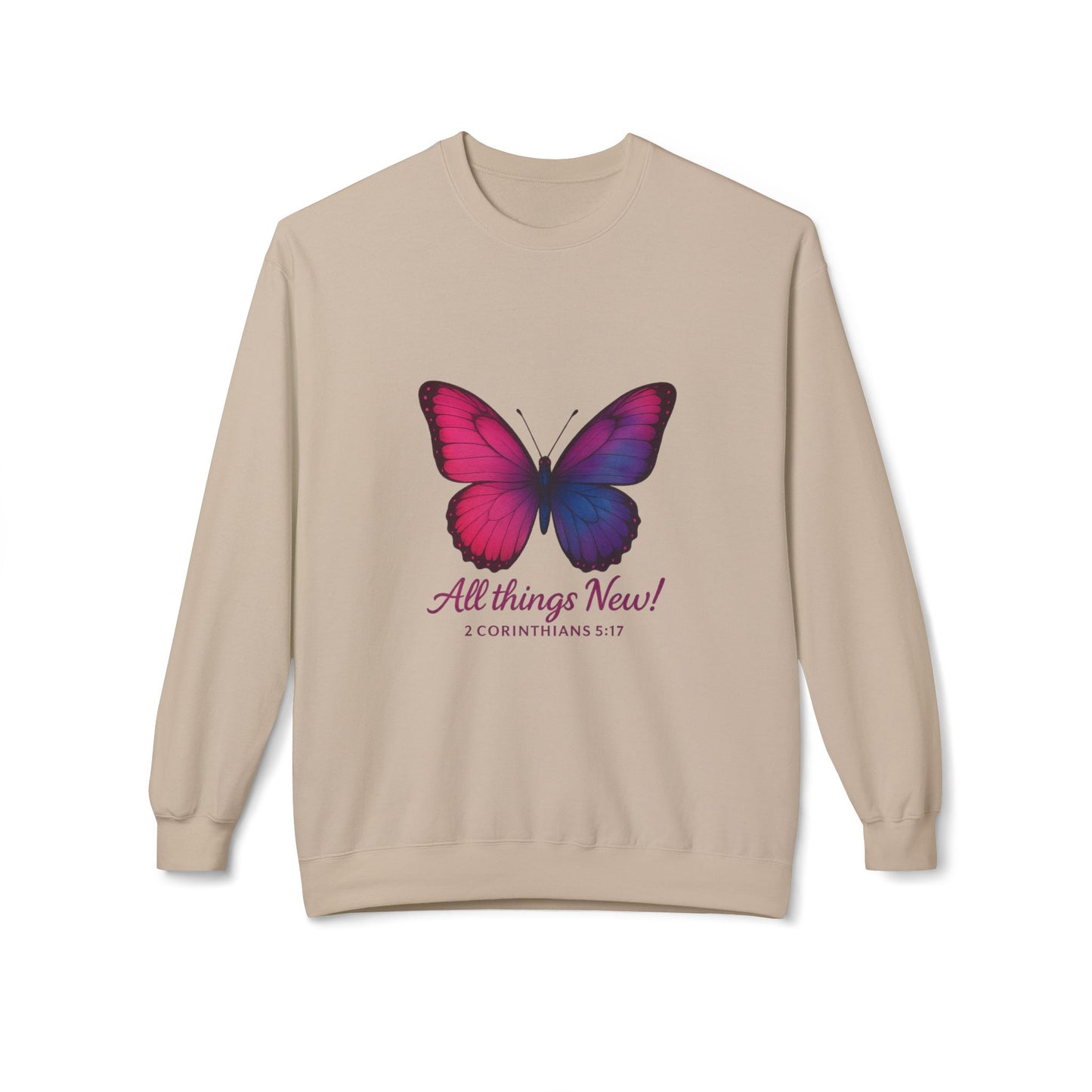 Butterfly Crewneck Sweatshirt - Inspirational Gift, Fleece Pullover