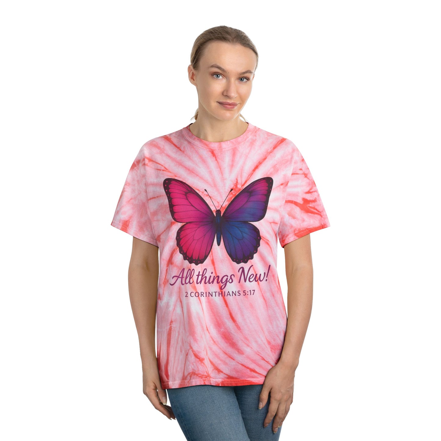 Tie-Dye Tee Shirt - 'All Things New'  2 Corinthians 5:17