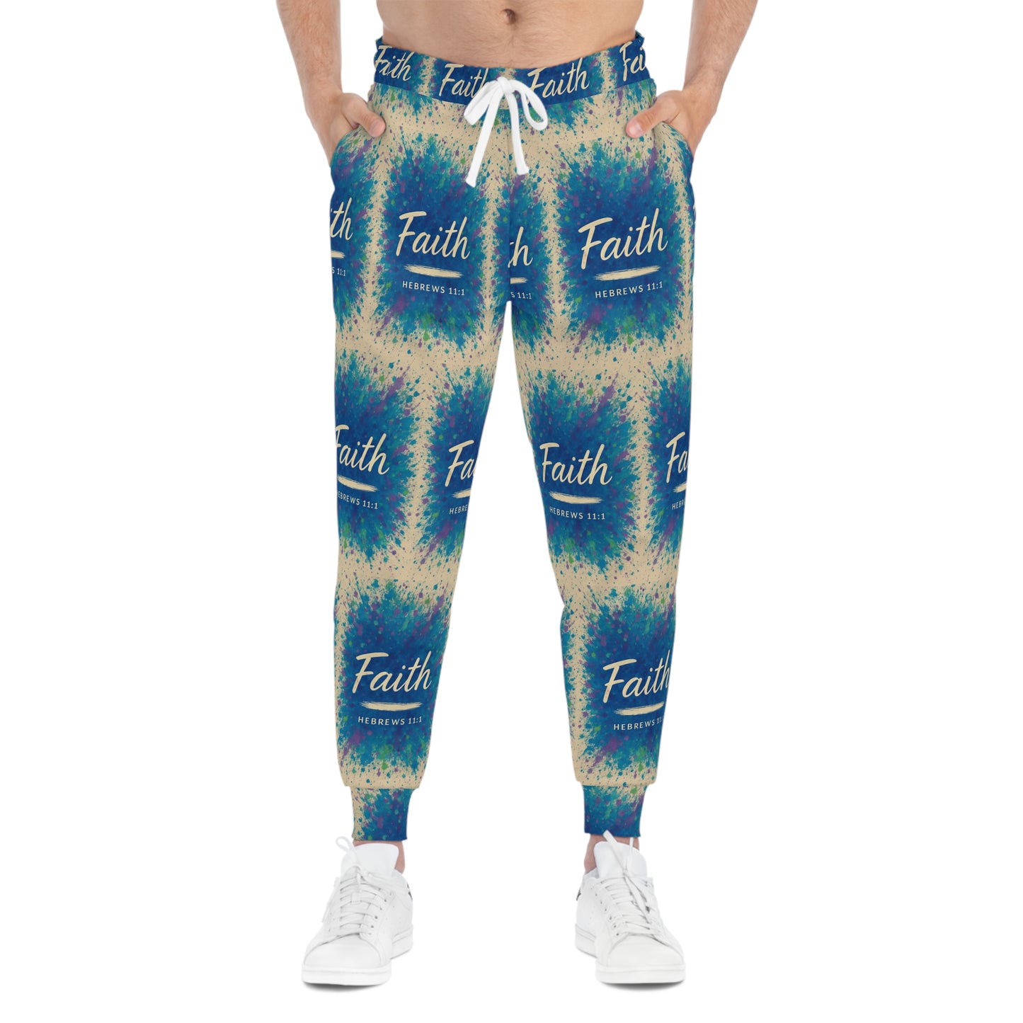 'Faith' Athletic Joggers (AOP), Hebrews 11:1