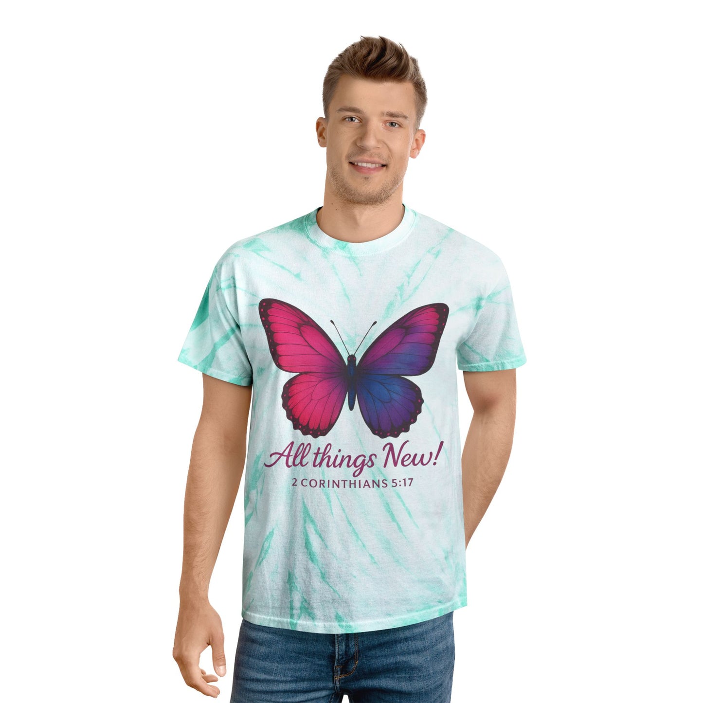 Tie-Dye Tee Shirt - 'All Things New'  2 Corinthians 5:17