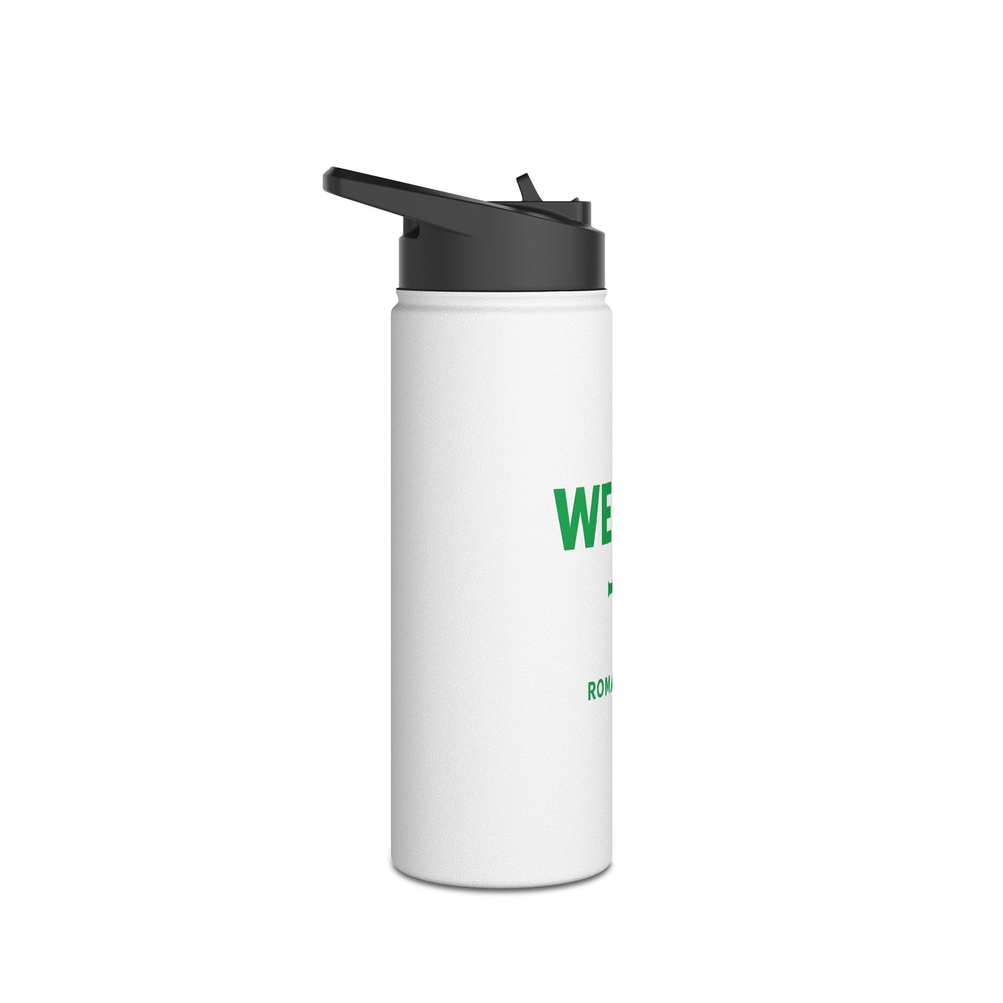 Water Bottle - Christian Inspirational Motivational Drink Container, 'We Win' Romans 8:37