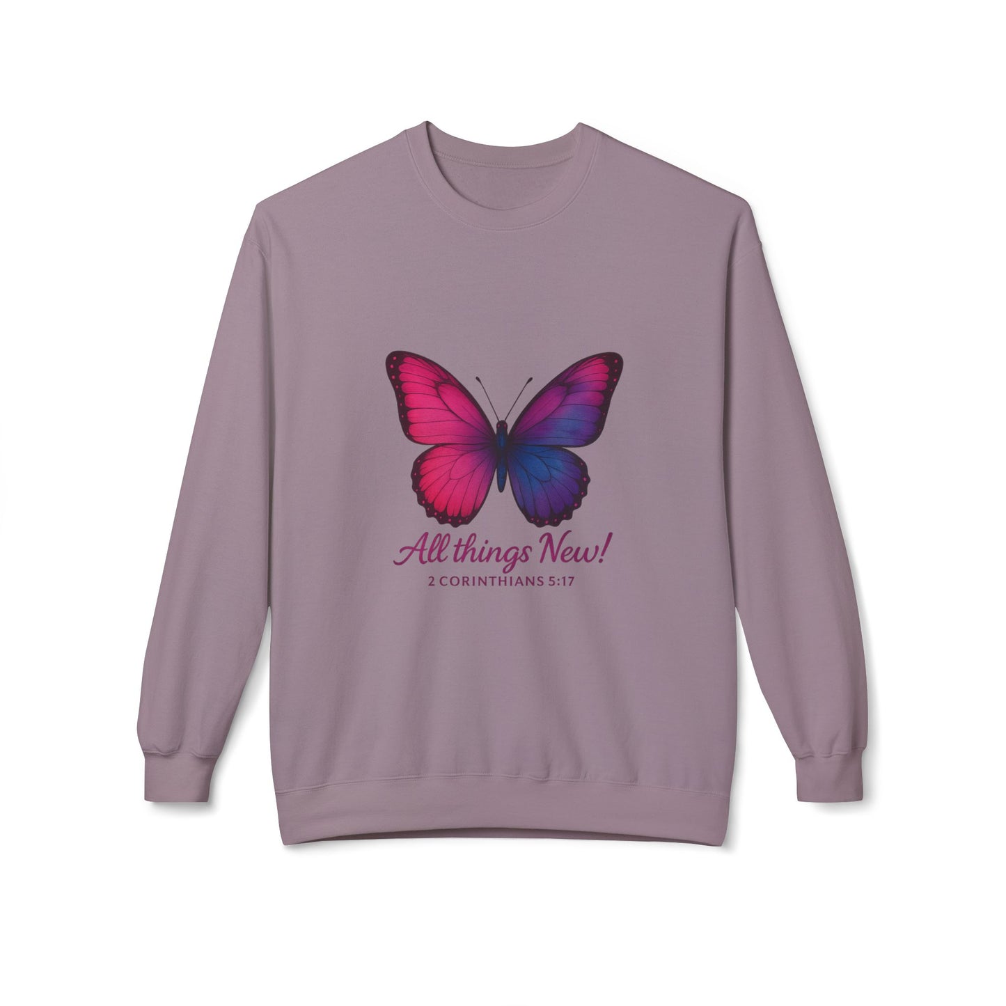 Butterfly Crewneck Sweatshirt - Inspirational Gift, Fleece Pullover