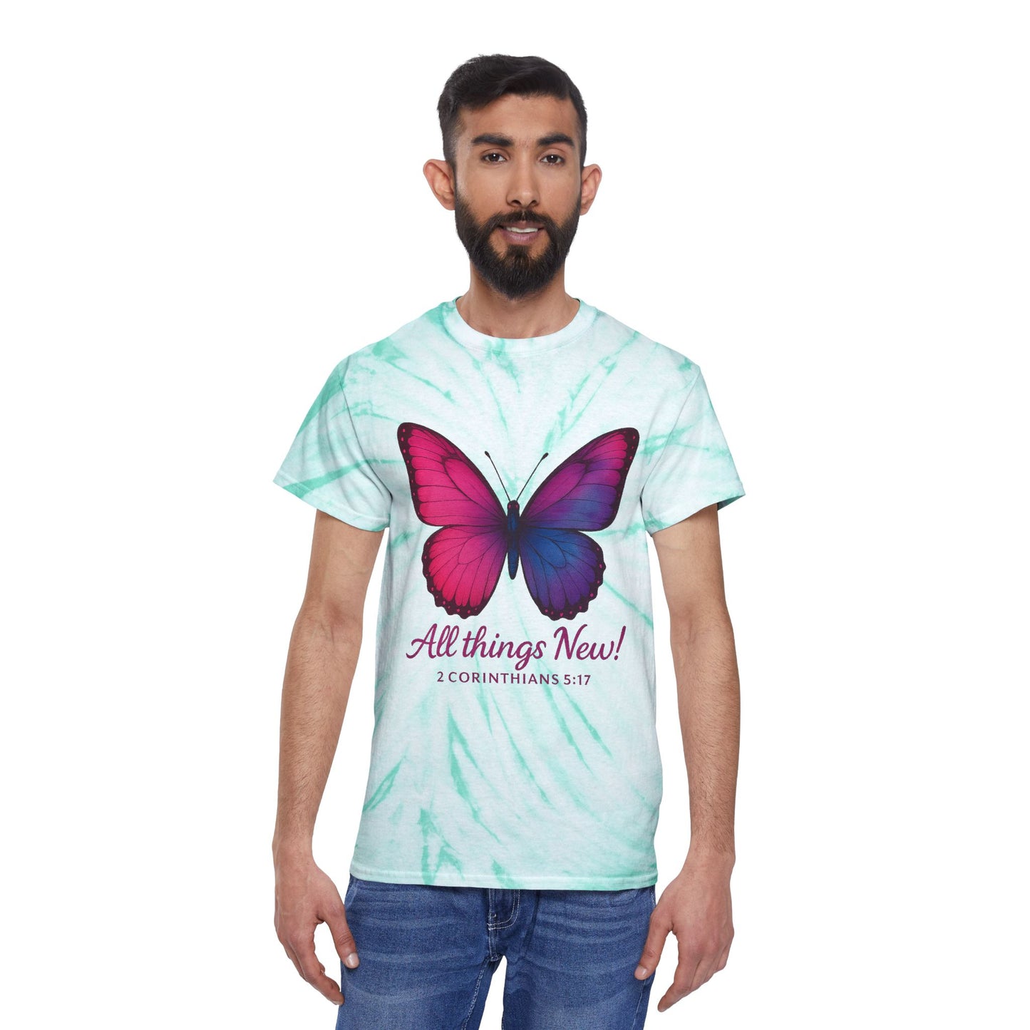 Tie-Dye Tee Shirt - 'All Things New'  2 Corinthians 5:17