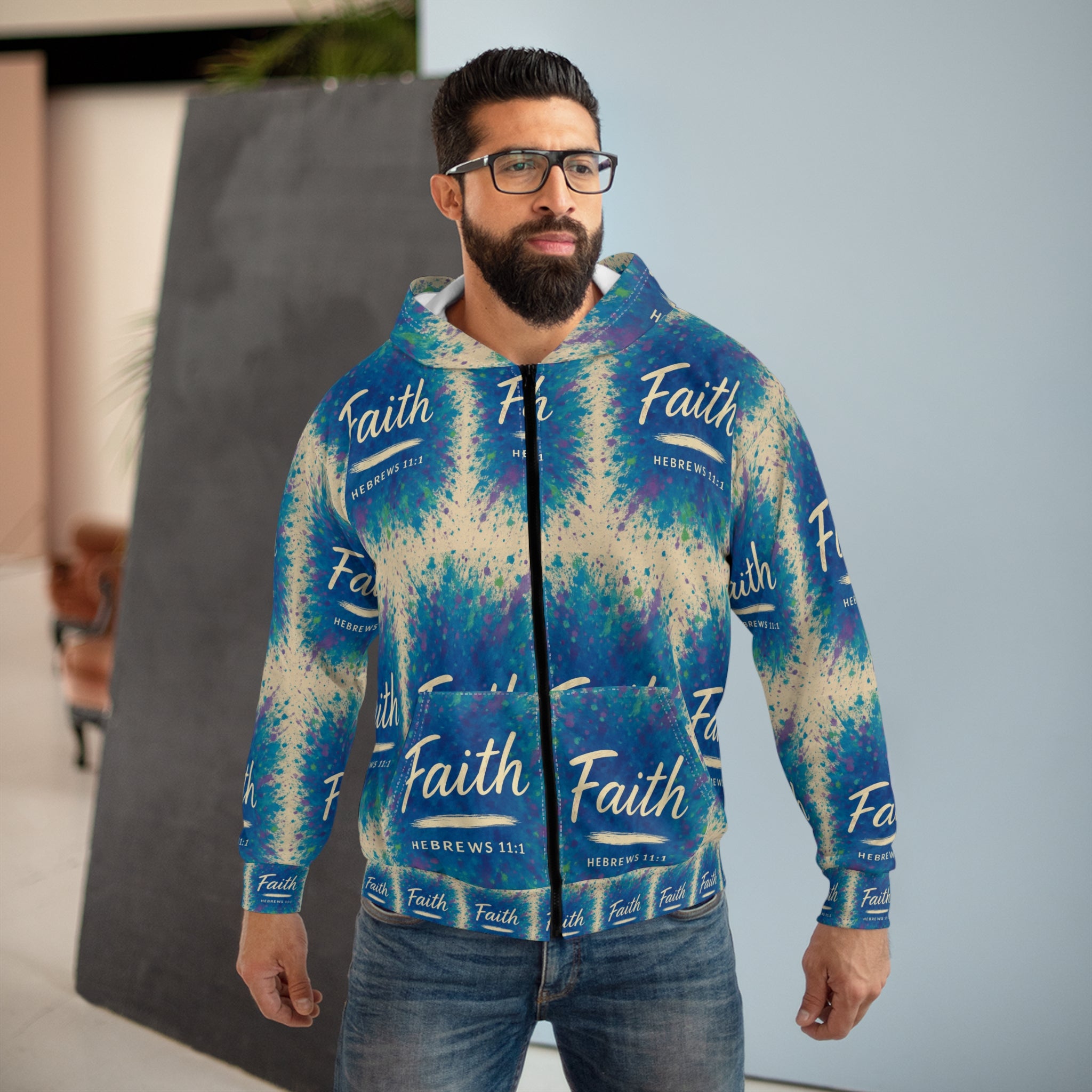 トップス 700FILL Embroidered Small Payment Logo Faith' Zip Hoodie, Hebrews 11:1 – Shop inJOY Boutique
