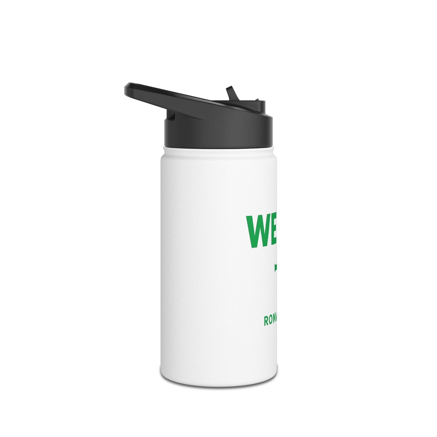 Water Bottle - Christian Inspirational Motivational Drink Container, 'We Win' Romans 8:37