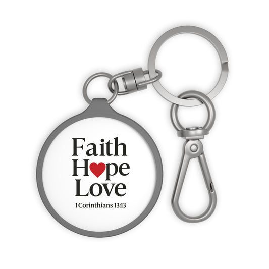 Keychain Tag - Inspirational Faith Hope Love Motivational Gift 1 Corinthians 13:13