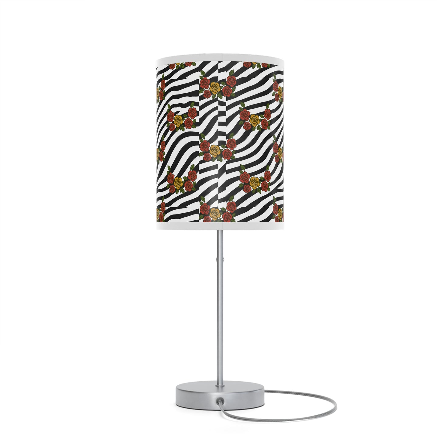 Trust God Table Lamp — Floral Zebra Print Lamp on Stand (Proverbs 3:5-6)