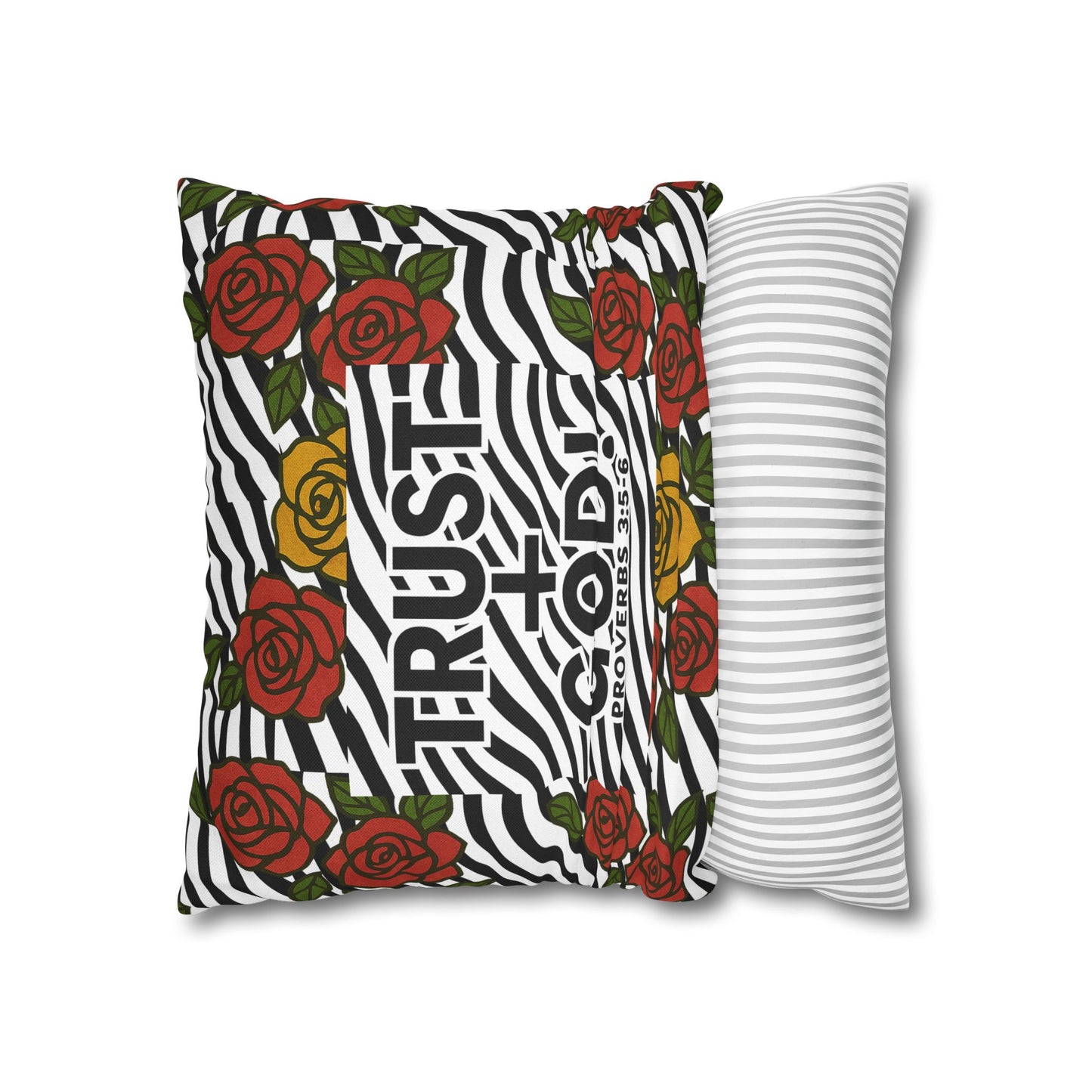 Trust God Floral Pillowcase, Decorative Pillow Cover