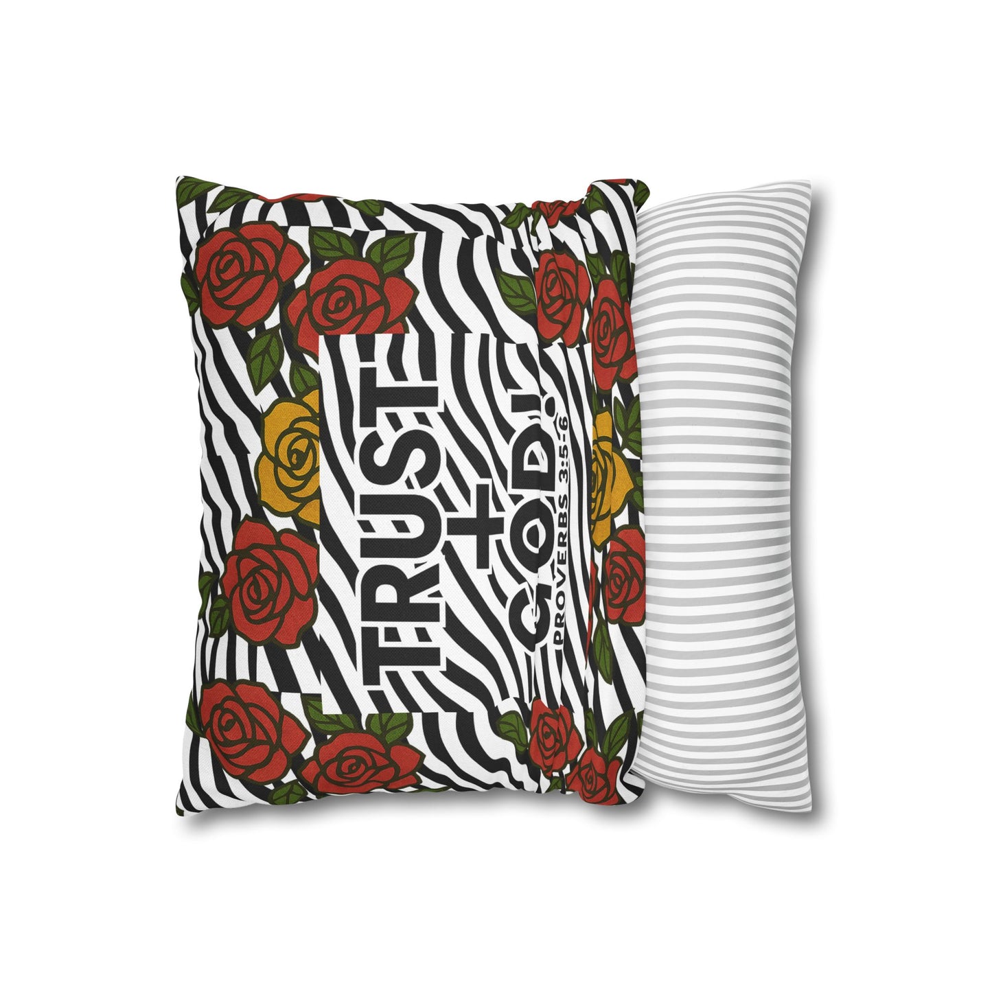 Trust God Floral Pillowcase, Decorative Pillow Cover