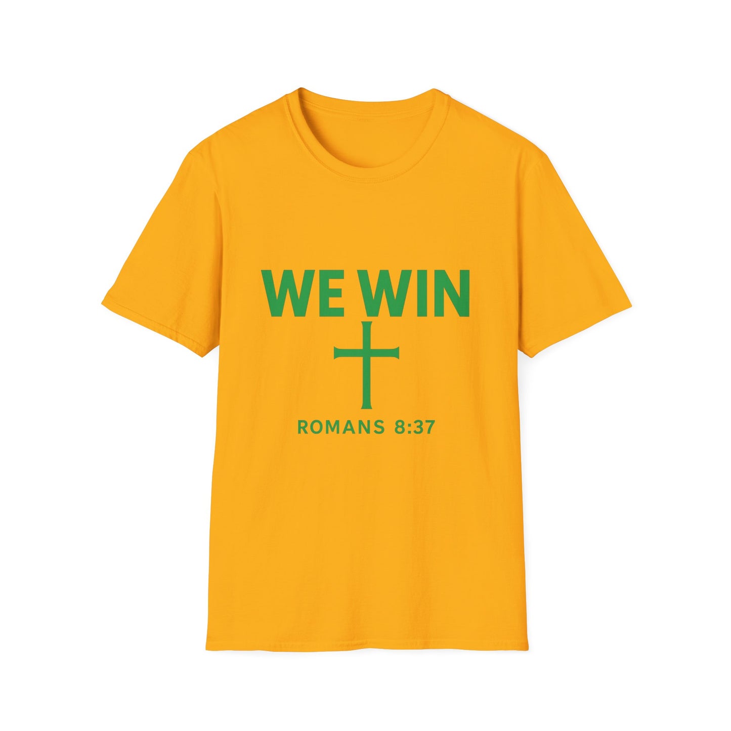 Faith-Inspired T-Shirt - 'We Win' Romans 8:37 Christian Tee