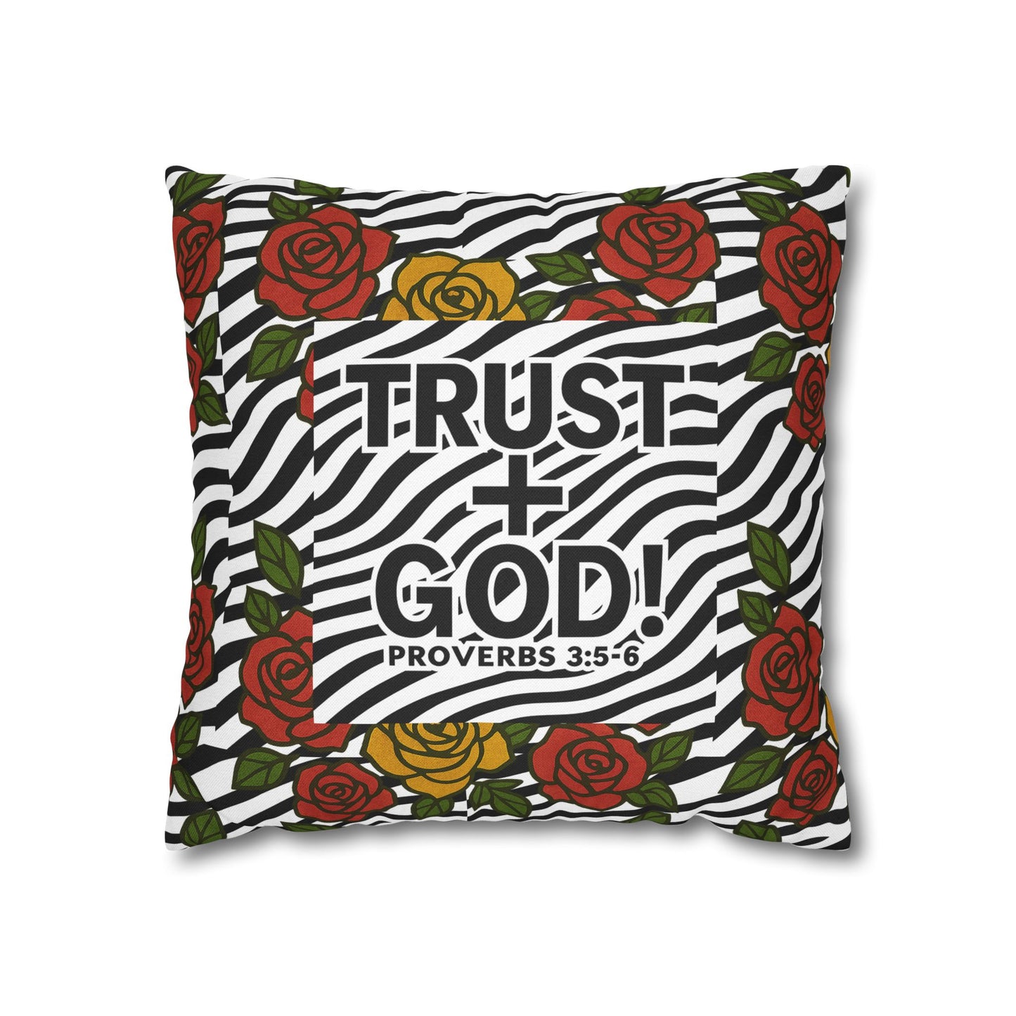 Trust God Floral Pillowcase, Decorative Pillow Cover