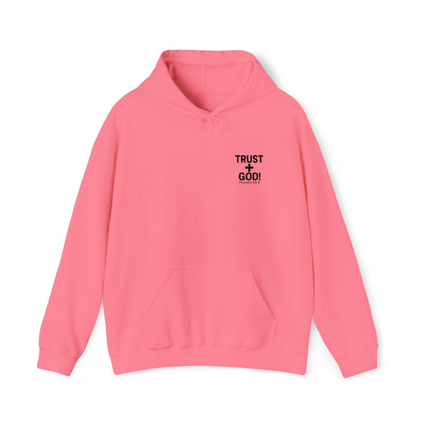 Embroidered Faith Hoodie Inspirational Trust + God Hoodie, Heavy Blend Hooded Sweatshirt, Proverbs 3:5-6