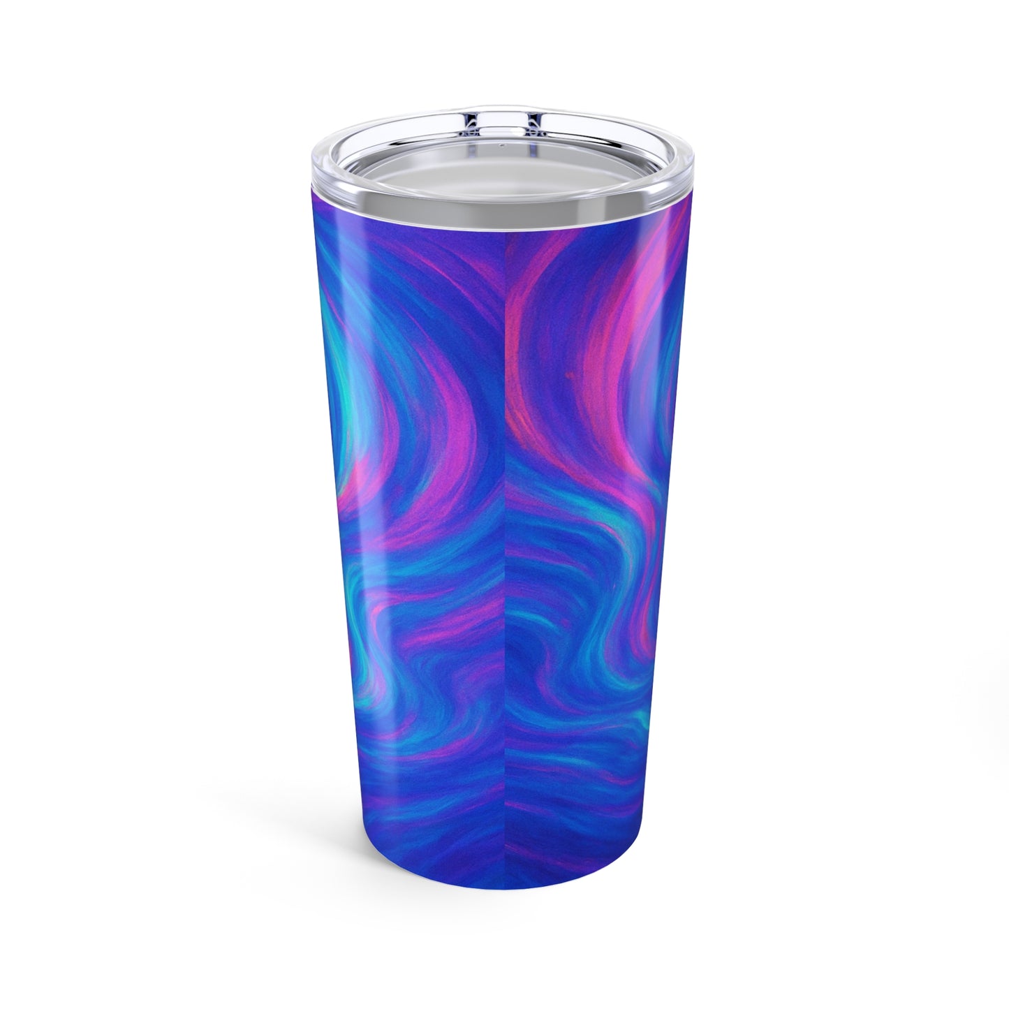 Bluish Swirls Tumbler - My Cup Runneth Over, Personalized Travel Cup, Stylish Drinkware, Psalm 23:5 Gift, Vibrant Colorful Tumbler