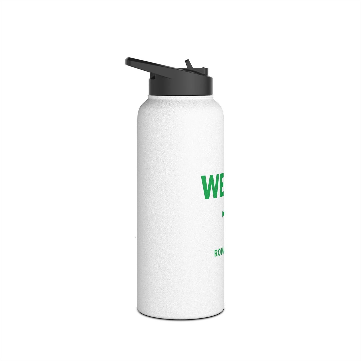 Water Bottle - Christian Inspirational Motivational Drink Container, 'We Win' Romans 8:37