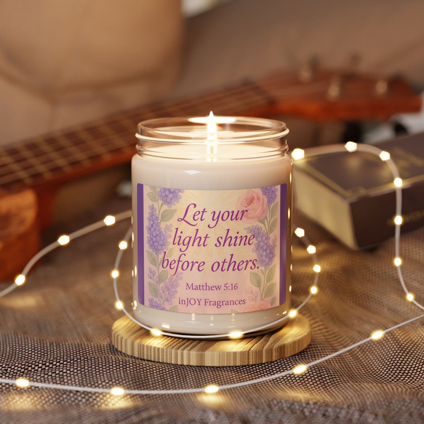 Inspirational 'Let Your Light Shine Before Others' Scented Soy Candle, Aromatherapy Gift, Home Décor, Motivational Candle, Spa Gift, Relaxation Candle, Matthew 5:16
