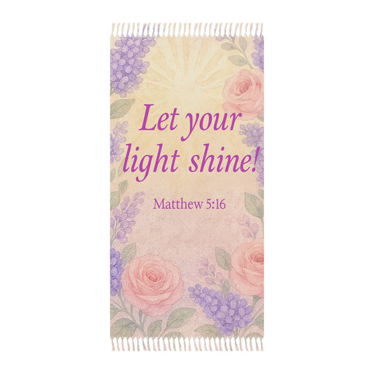 'Let Your Light Shine!' Boho Beach Cloth, Matthew 5:16