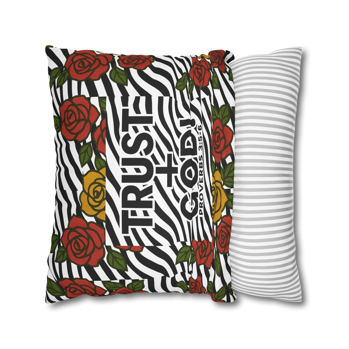 Trust God Floral Pillowcase, Decorative Pillow Cover