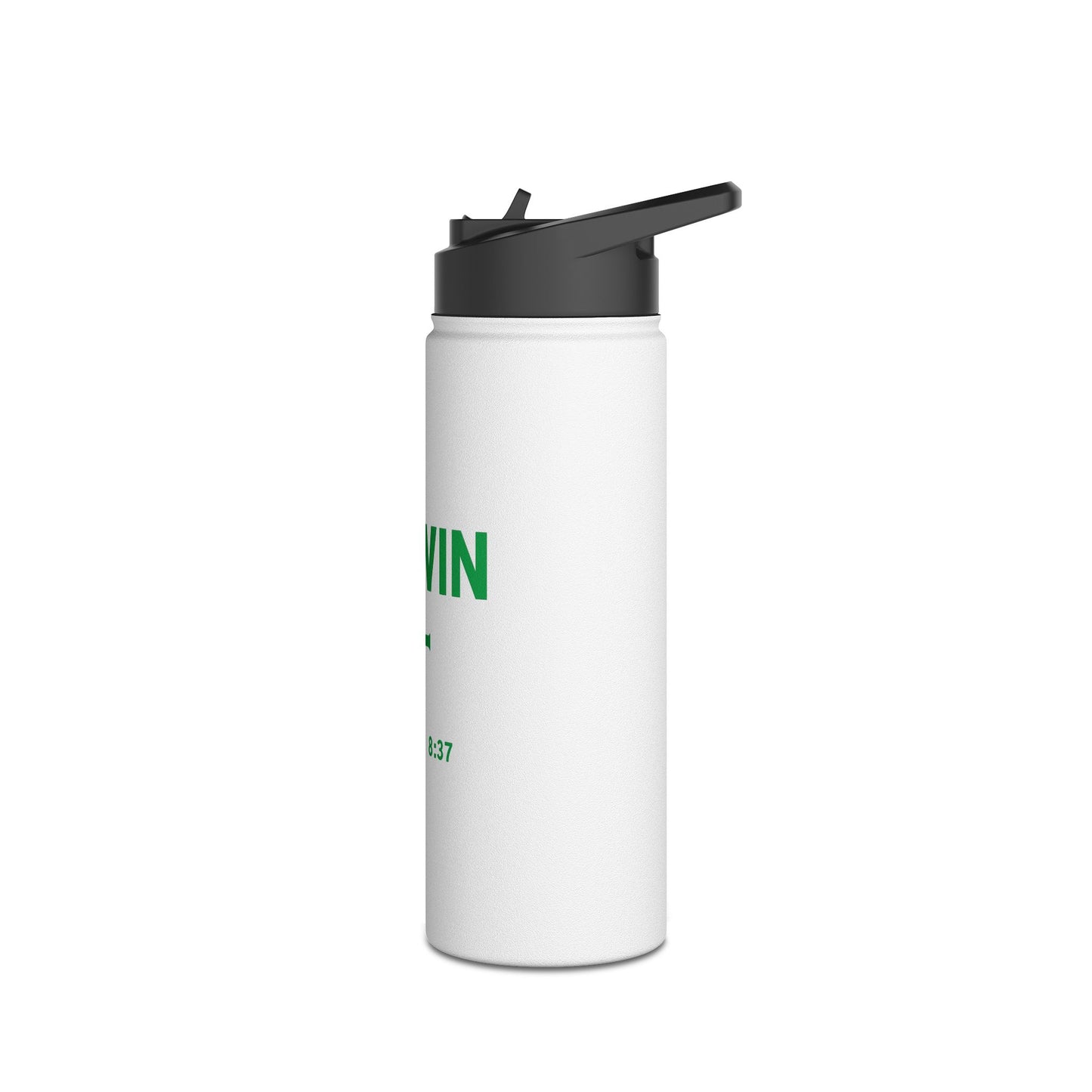 Water Bottle - Christian Inspirational Motivational Drink Container, 'We Win' Romans 8:37