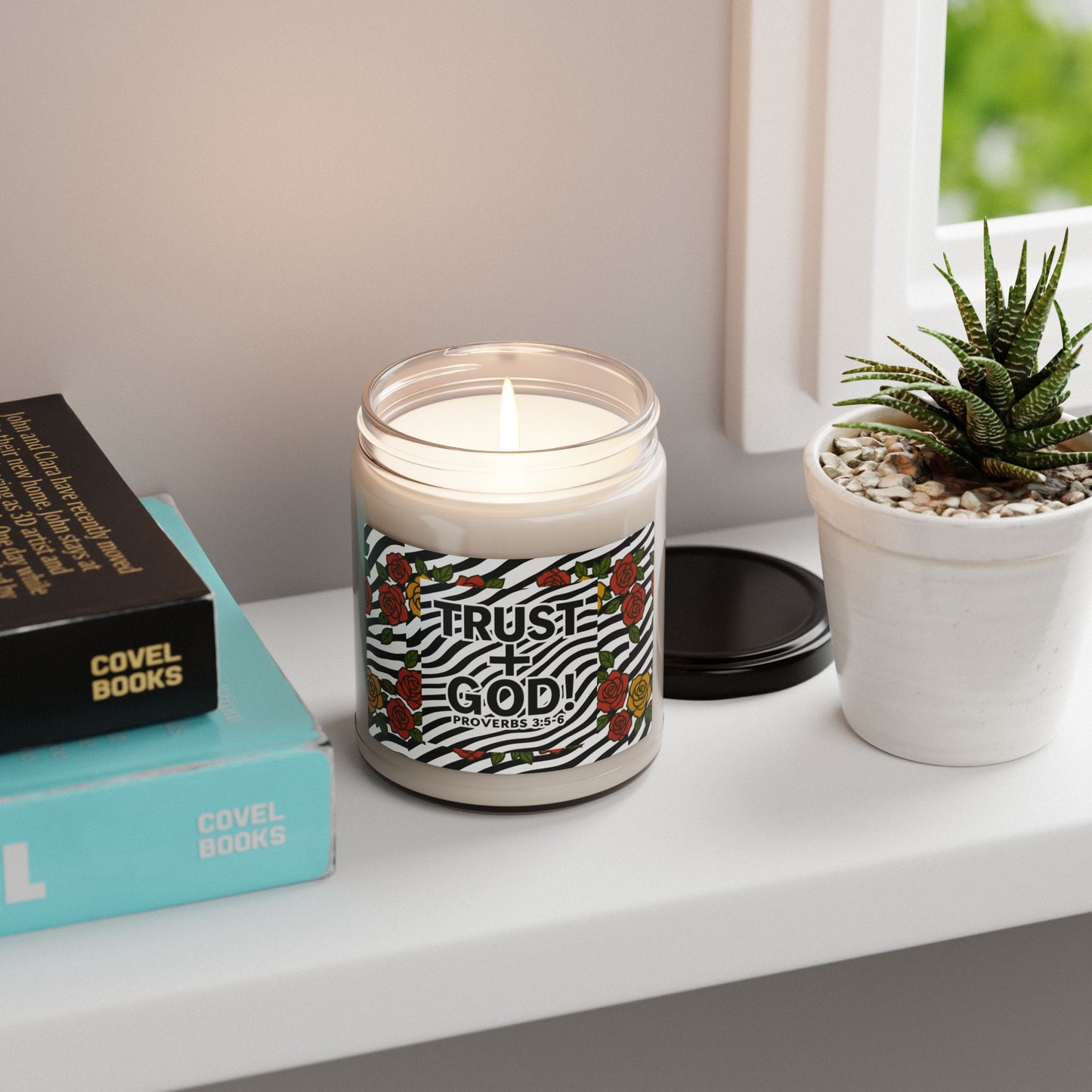 Soy Candle - Trust in God 9oz, Spiritual Gift, Home Fragrance