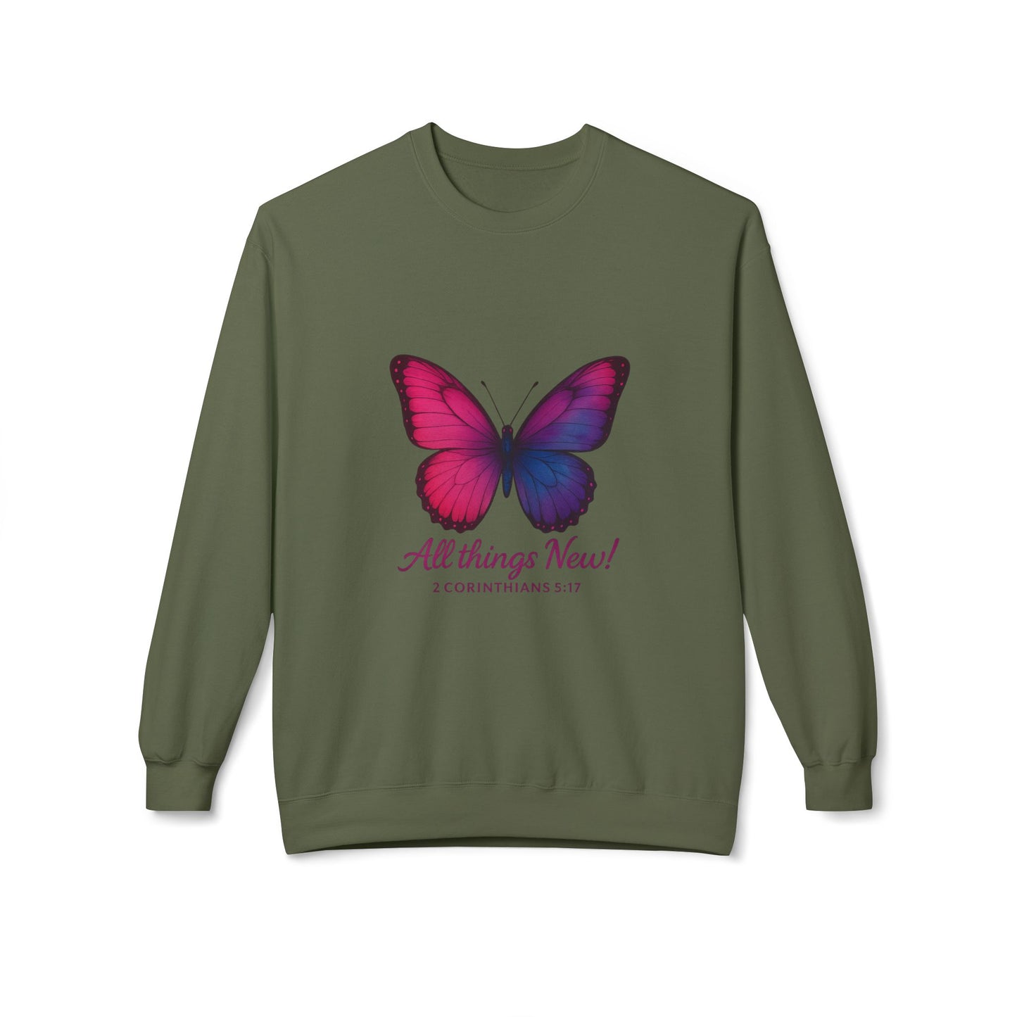 Butterfly Crewneck Sweatshirt - Inspirational Gift, Fleece Pullover
