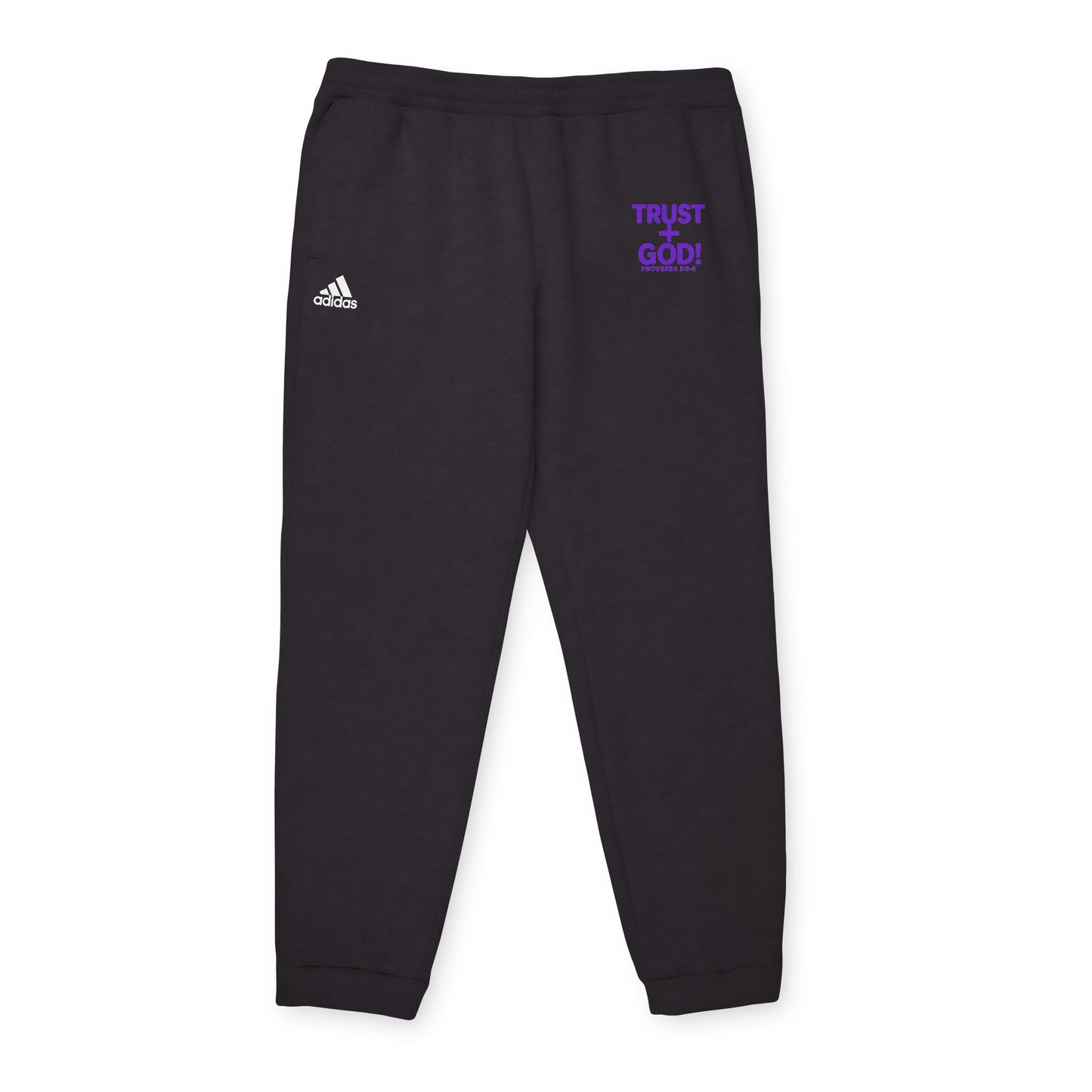 adidas Cozy Fleece Joggers, Stylish Sweatpants for Perfect for Lounging, Sports, or Everyday Wear, 'Trust God' Proverbs 3:5-6