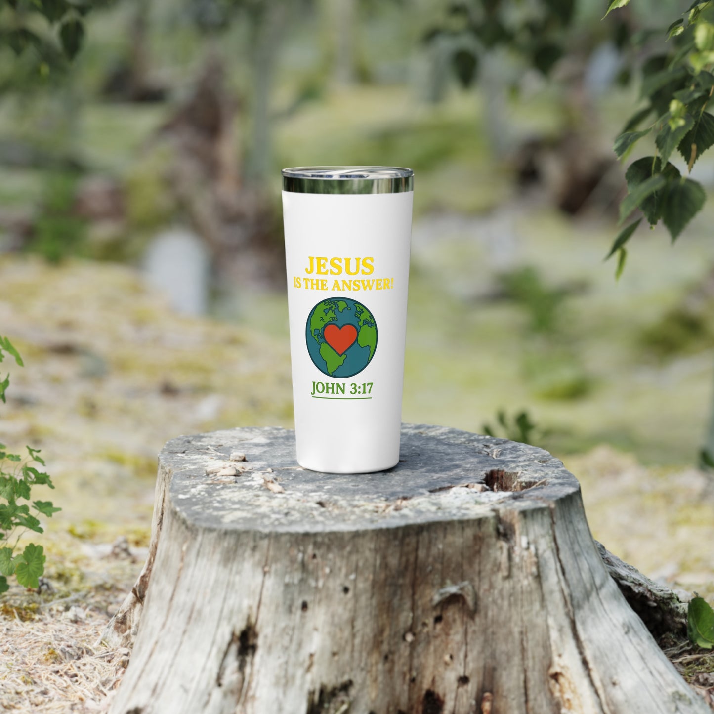 Copper Tumbler 22oz, Jesus is the Answer! Tumbler, John 3:17